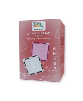 Cleverclixx Glitter Tiles Pack Transparent / Pink | 16 pieces
