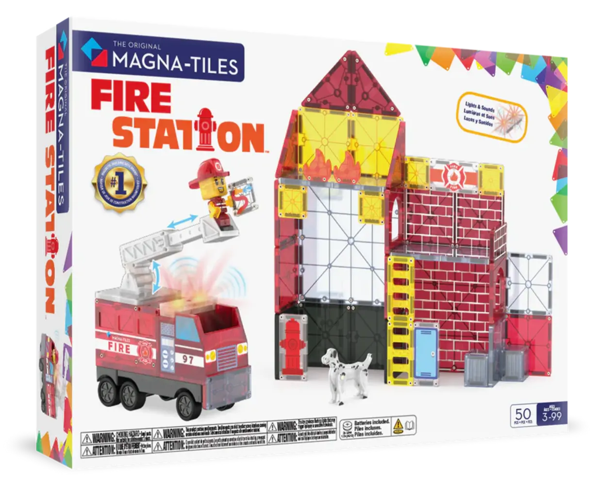 Magna Tiles magnetische tegels brandweerkazerne 50ST