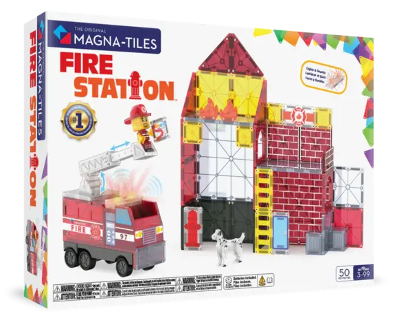 Magna Tiles magnetische tegels brandweerkazerne 50ST