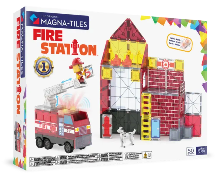 Magna Tiles magnetische tegels brandweerkazerne 50ST