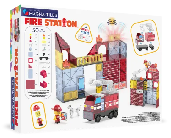 Magna Tiles magnetische tegels brandweerkazerne 50ST