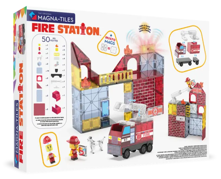 Magna Tiles magnetische tegels brandweerkazerne 50ST