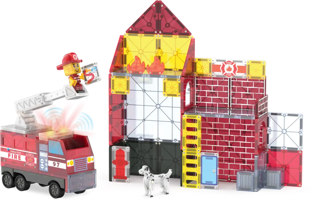 Magna Tiles magnetische tegels brandweerkazerne 50ST