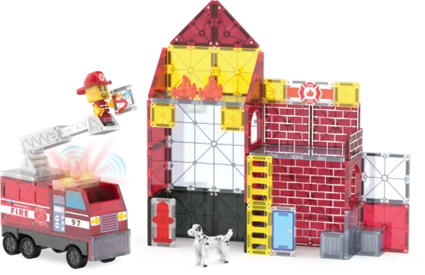 Magna Tiles magnetische tegels brandweerkazerne 50ST