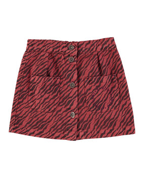 Piupiuchick Short skirt | bordeaux w/ zebra print Piupiuchick Short skirt | bordeaux w/ zebra print