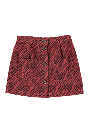 Piupiuchick Short skirt | bordeaux w/ zebra print Piupiuchick Short skirt | bordeaux w/ zebra print