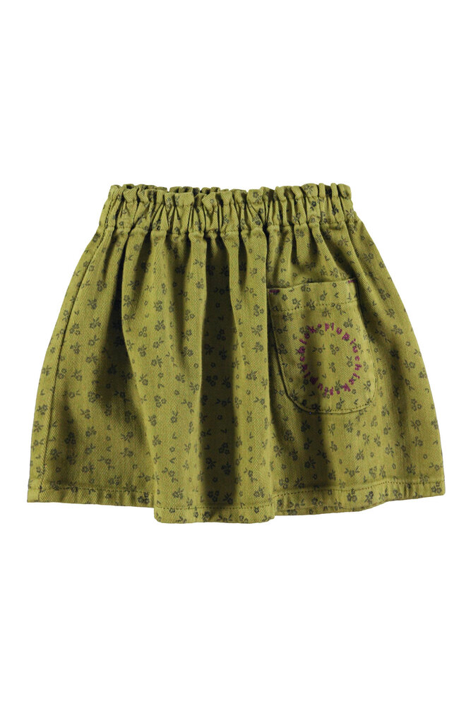 Piupiuchick Short skirt | khaki w/ black flowers Piupiuchick Short skirt | khaki w/ black flowers