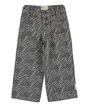 Piupiuchick Flare trousers | grey w/ zebra print