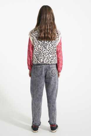 Piupiuchick Mom fit trousers | washed black denim Piupiuchick Mom fit trousers | washed black denim