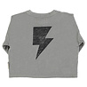 Piupiuchick Terry cotton longsleeve t'shirt | grey w/ "rock & roll" print Piupiuchick Terry cotton longsleeve t'shirt | grey w/ "rock & roll" print
