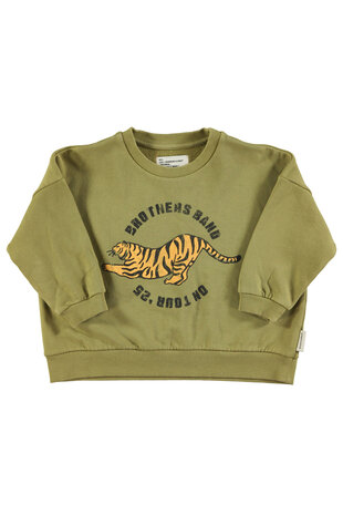 Piupiuchick Sweatshirt | olive green w/ tiger print Piupiuchick Sweatshirt | olive green w/ tiger print