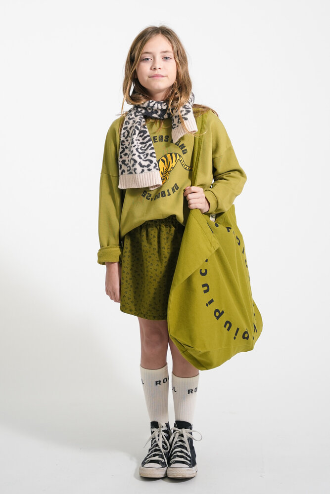 Piupiuchick Sweatshirt | olive green w/ tiger print Piupiuchick Sweatshirt | olive green w/ tiger print