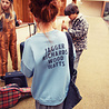 Piupiuchick Sweatshirt | blue w/ "rock stars" print Piupiuchick Sweatshirt | blue w/ "rock stars" print