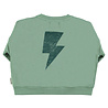 Piupiuchick Sweatshirt | green w/ "rock & roll" print Piupiuchick Sweatshirt | green w/ "rock & roll" print
