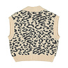 Piupiuchick Knitted waistcoat | light pink w/ black animal print Piupiuchick Knitted waistcoat | light pink w/ black animal print