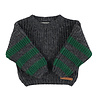 Piupiuchick Knitted sweater | grey & green stripes Piupiuchick Knitted sweater | grey & green stripes