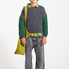 Piupiuchick Knitted sweater | grey & green stripes Piupiuchick Knitted sweater | grey & green stripes