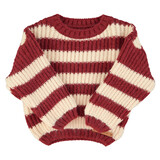 Piupiuchick Knitted sweater | bordeaux & light pink stripes Piupiuchick Knitted sweater | bordeaux & light pink stripes