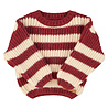 Piupiuchick Knitted sweater | bordeaux & light pink stripes Piupiuchick Knitted sweater | bordeaux & light pink stripes