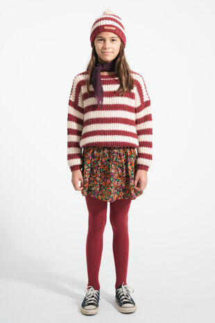 Piupiuchick Knitted sweater | bordeaux & light pink stripes Piupiuchick Knitted sweater | bordeaux & light pink stripes