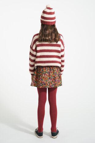 Piupiuchick Knitted sweater | bordeaux & light pink stripes Piupiuchick Knitted sweater | bordeaux & light pink stripes