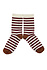Socks | ecru & bordeaux stripes