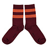 Piupiuchick Socks | bordeaux w/ orange stripes Piupiuchick Socks | bordeaux w/ orange stripes