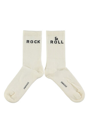Piupiuchick Socks | ecru w/ "rock & roll" Piupiuchick Socks | ecru w/ "rock & roll"