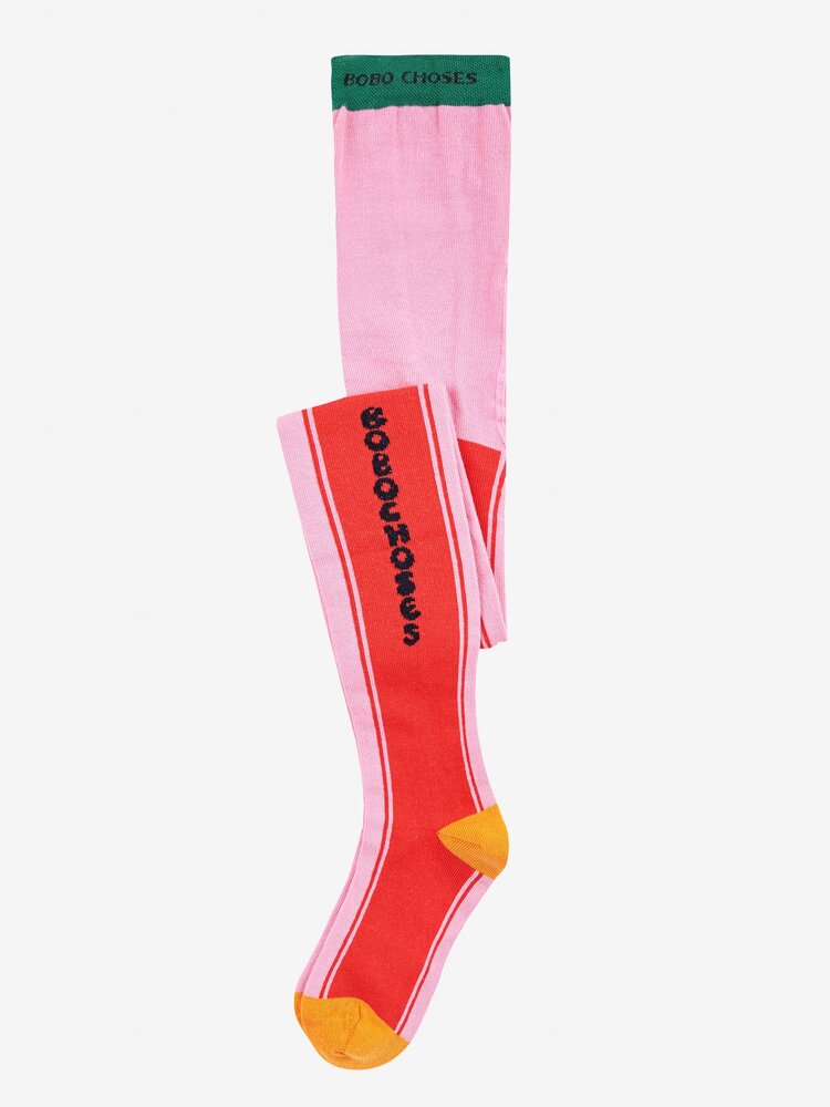 Bobo Choses Bobo Choses color block tights pink / red Bobo Choses Bobo Choses color block tights pink / red