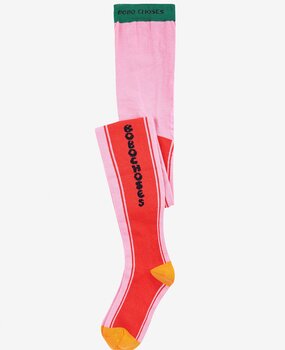 Bobo Choses Bobo Choses color block tights pink / red Bobo Choses Bobo Choses color block tights pink / red