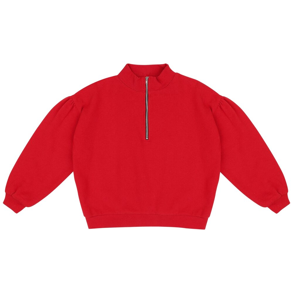 Jacky Sue Zoe Zip Sweater - heart red