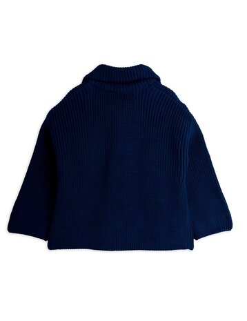 Mini Rodini Panda patch chunky knit half zip sweater - Chapter 1 Mini Rodini Panda patch chunky knit half zip sweater - Chapter 1