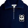 Mini Rodini Panda patch chunky knit half zip sweater - Chapter 1 Mini Rodini Panda patch chunky knit half zip sweater - Chapter 1