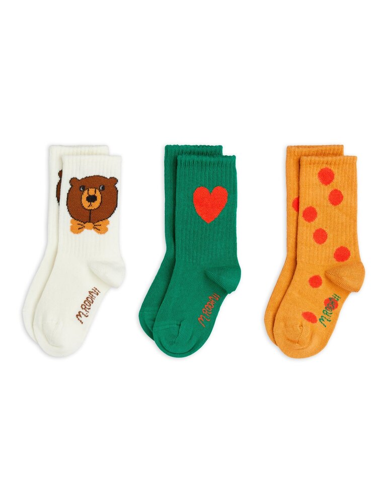 Mini Rodini Bear 3-pack socks -Chapter 1 MULTI Mini Rodini Bear 3-pack socks -Chapter 1 MULTI