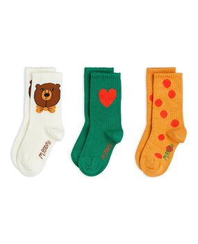 Mini Rodini Bear 3-pack socks -Chapter 1 MULTI Mini Rodini Bear 3-pack socks -Chapter 1 MULTI