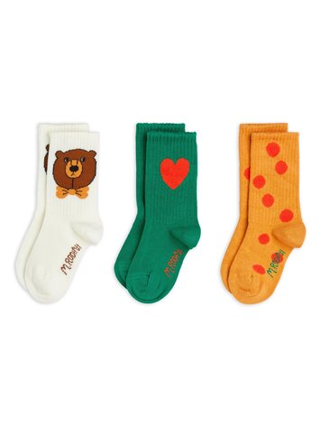 Mini Rodini Bear 3-pack socks -Chapter 1 MULTI
