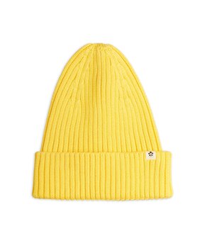 Mini Rodini Knitted rib fold up hat - Chapter 1 YELLOW Mini Rodini Knitted rib fold up hat - Chapter 1 YELLOW