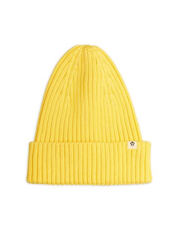 Mini Rodini Knitted rib fold up hat - Chapter 1 YELLOW