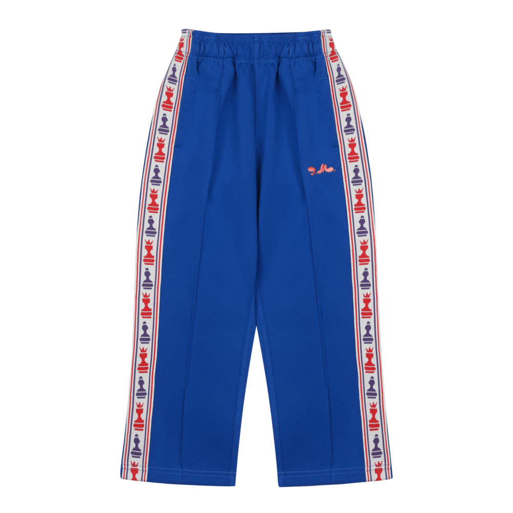 Jelly Mallow Chess Track Pants Blue Jelly Mallow Chess Track Pants Blue