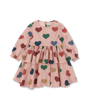 Konges Slojd Elin Dress Coeur Rose Coloré Konges Slojd Elin Dress Coeur Rose Coloré