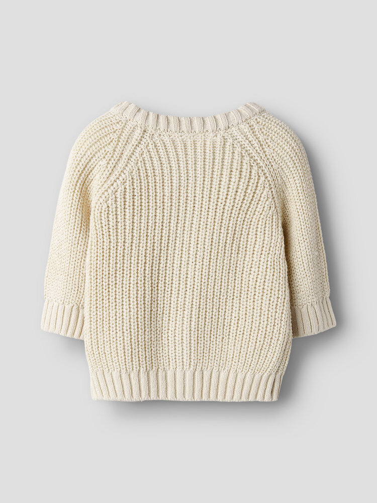 Lil Atelier 13252541 NBFEMLEN LEN LS KNIT CARD LIL Turtledove