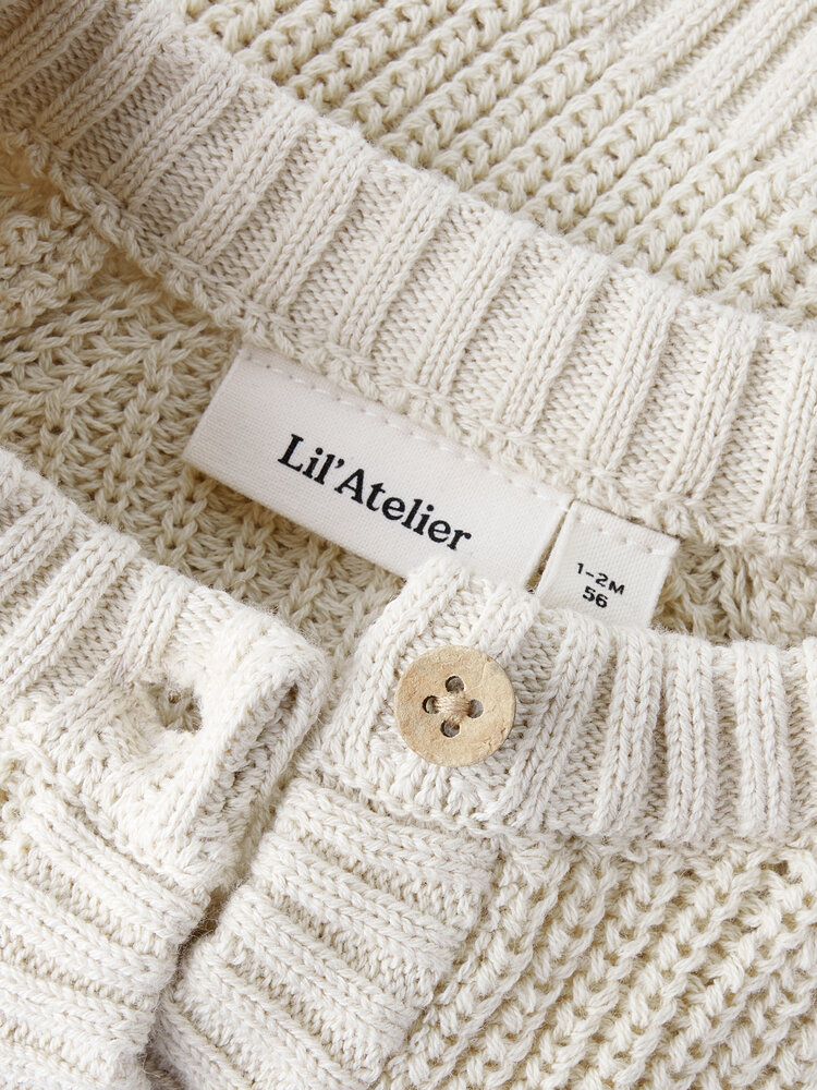 Lil Atelier 13252541 NBFEMLEN LEN LS KNIT CARD LIL Turtledove