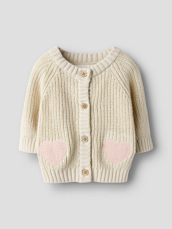 Lil Atelier 13252541 NBFEMLEN LEN LS KNIT CARD LIL Turtledove