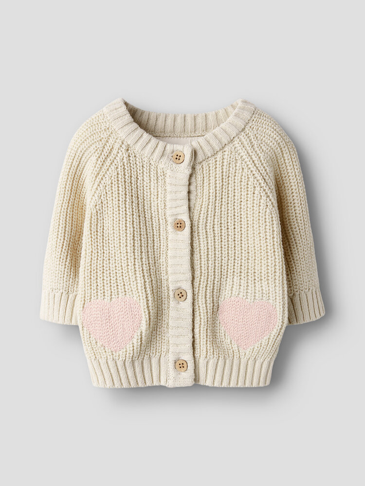 Lil Atelier 13252541 NBFEMLEN LEN LS KNIT CARD LIL Turtledove