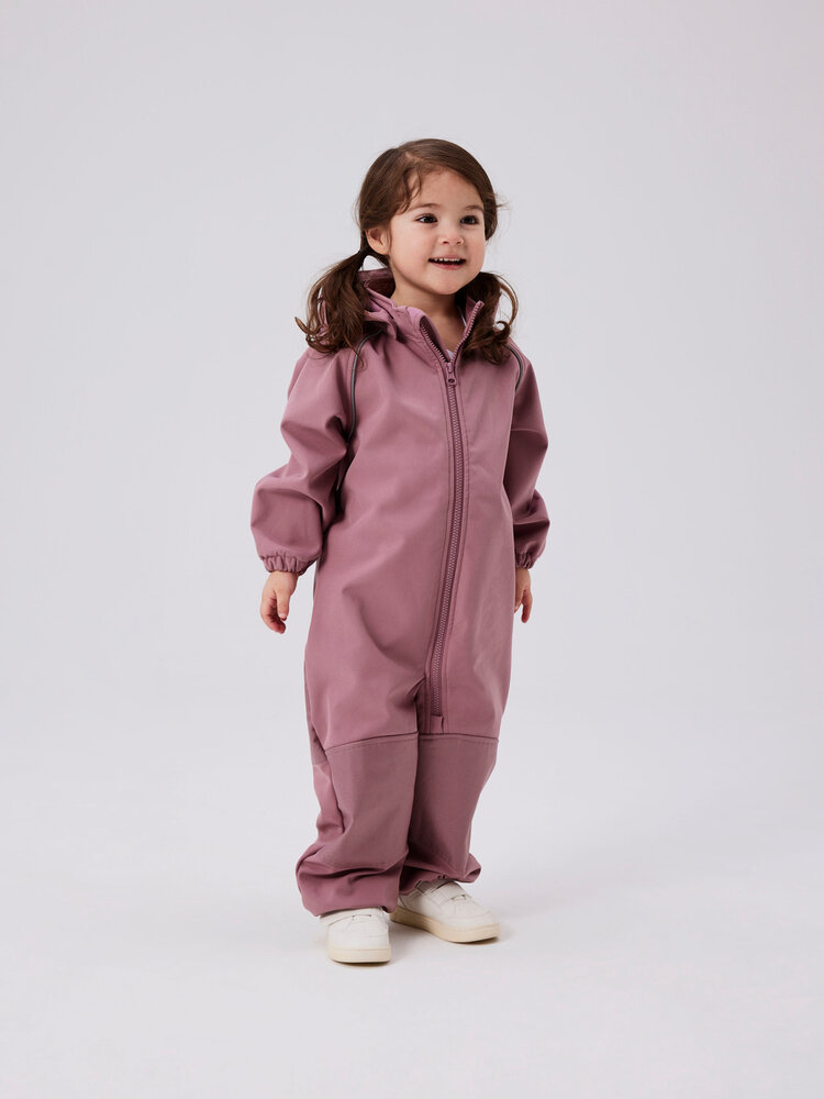 Name It 13165364 NMNALFA SOFTSHELL SUIT SOLID FO Wistful Mauve