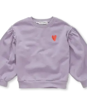 Sproet & Sprout Sweatshirt puff sleeves heart Lavender