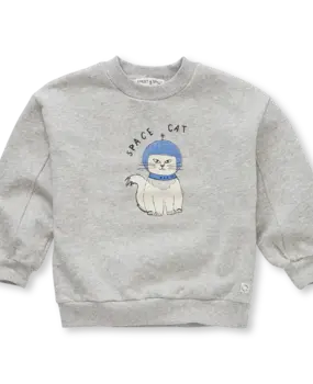 Sproet & Sprout Sweatshirt space cat   Grey melee