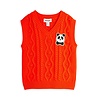 Mini Rodini Panda patch cable knit v-neck slipover - Chapter 2 Mini Rodini Panda patch cable knit v-neck slipover - Chapter 2