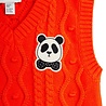 Mini Rodini Panda patch cable knit v-neck slipover - Chapter 2 Mini Rodini Panda patch cable knit v-neck slipover - Chapter 2