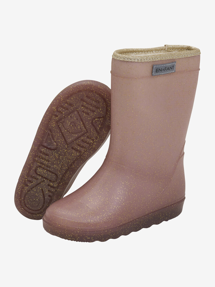 En Fant Gevoerde regenlaarzen Glitter - 4612 Rose Taupe